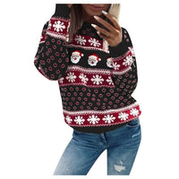 Damen Festlicher Weihnachtspullover Warm Hochwertiges Material in Schwarz