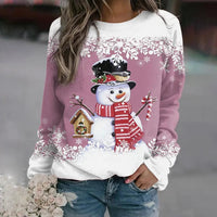 Festliches Weihnachts-Langarmshirt für Damen in Pink