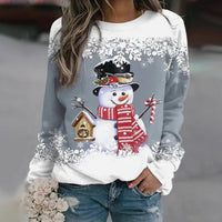 Festliches Weihnachts-Langarmshirt für Damen in Grau