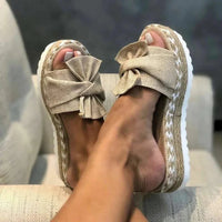 Damen Orthopädische Slip-On Sandalen mit Arch Support und Plateau-Sohle für Frühling und Sommer in Beige