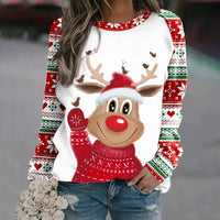 Damen Weihnachtspullover Gemütlich Warm Weiches Mischgewebe in Rot 2