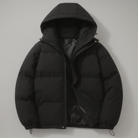 Damen Winter Warme Jacke Daunen Stil Langer Komfort in Schwarz