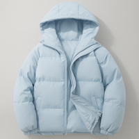 Damen Winter Warme Jacke Daunen Stil Langer Komfort in Hellblau