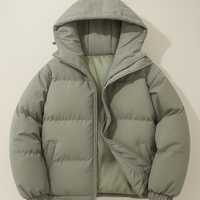 Damen Winter Warme Jacke Daunen Stil Langer Komfort in Hellgrau
