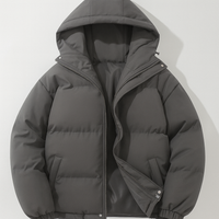 Damen Winter Warme Jacke Daunen Stil Langer Komfort in Dunkelgrau