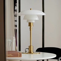 Dänische Designer-LED-Tischleuchte in Weißgold