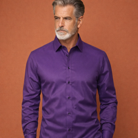Slim-Fit Herrenhemd mit langen Ärmeln für Business- und Freizeitoutfits | Reinout in Dunkellila