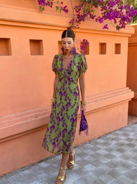 Lieke™ - Bunte Sommerdruckkleid in Grün
