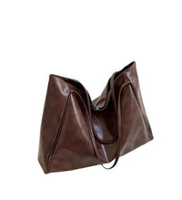 Elegante Damen-Schultertasche, mittelgroß, aus hochwertigem Synthetikgewebe in Kaffee