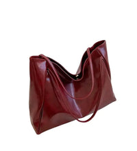 Elegante Damen-Schultertasche, mittelgroß, aus hochwertigem Synthetikgewebe in Rot