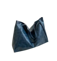 Elegante Damen-Schultertasche, mittelgroß, aus hochwertigem Synthetikgewebe in Blau