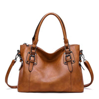 Elegante Damen-Schultertasche aus strapazierfähigem Echtleder in Braun