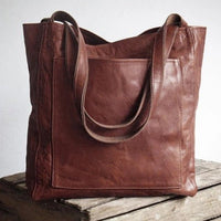 Elegante Damenhandtasche aus stilvollem PU-Material in Dunkelbraun