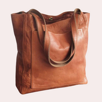 Elegante Damenhandtasche aus veganem Leder in Braun