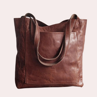 Elegante Damenhandtasche aus veganem Leder in Dunkelbraun