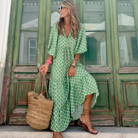 Elegantes Frühlingskleid Damen – Vielseitige Kleider für Jeden Anlass, Ideal für Brunch und Abendessen in Grün und Weiß