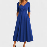 Elegantes Midi Kleid für Frauen – Zeitloser Stil für jeden Anlass in Blau