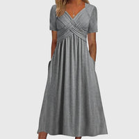 Elegantes Midikleid für Frauen mit Bauchkontrolle – Perfekt für jeden Anlass in Grau