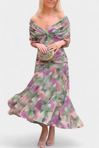 Eryzziah | Elegantes Kleid in Grün und Lila