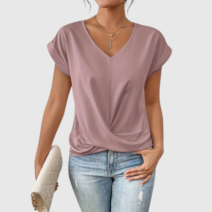 Birgit™ - Weiches v-neck t-shirt für stilvollen komfort