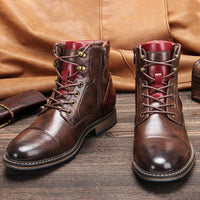 Hochwertige Herren Oxford-Stiefel aus Leder - Handgefertigt und Elegant in Braun
