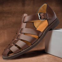 Damen Sandalen Riemen Klassischem Design in Dunkelbraun