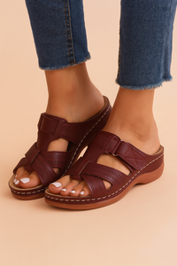 Flip Flops Damen – Bequeme Riemchen-Sandalen Für Damen, Ideal Für Sommerliche Ausflüge in Burgunder
