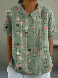 Hannah | Damen Blumenmuster Durchgeknöpftes Hemd – Blumenhemd Damen Sommer 2026 in Blumenmuster