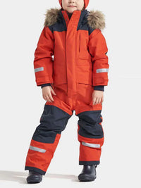 FrostGuard | Wasserdichter Kinder-Skioverall mit verstellbarer Kapuze in Dunkelblau