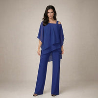 Clara | Elegantes Set mit Lagenbluse in Blau