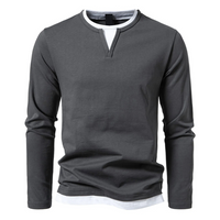 Henry™ - Langärmeliges Baumwoll-T-Shirt in Grau