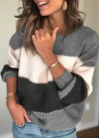 Nina | Damen Pullover modern kuschelig stilvoll in Grau