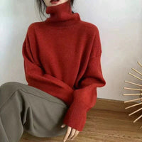 Nina | Trendiger Rollkragenpullover für Damen in Rot