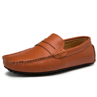 Lässige Sommer-Loafer aus Leder in Braun