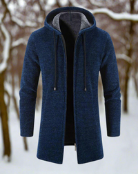 Weicher, warmer, eleganter Kaschmir-Mantel für Herren in Marineblau