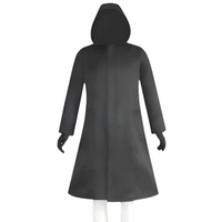 Roter Overall mit Maske Unisex Halloween Cosplay Kostüm in Schwarzer Mantel