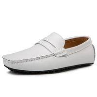 Lässige Sommer-Loafer aus Leder in Weiß