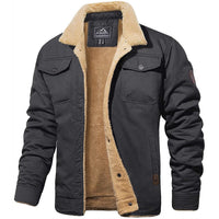 Herren Fleecejacke mit Knopfleiste Warme Freizeitjacke für kalte Tage in Grau