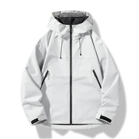 Herren Wasserdichte Winddichte Kapuzenjacke Outdoor Shelljacke Sportlich in Weiß