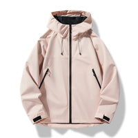 Herren Wasserdichte Winddichte Kapuzenjacke Outdoor Shelljacke Sportlich in Rosa