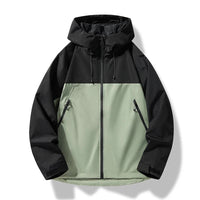Herren Wasserdichte Winddichte Kapuzenjacke Outdoor Shelljacke Sportlich in Grün