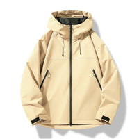 Herren Wasserdichte Winddichte Kapuzenjacke Outdoor Shelljacke Sportlich in Gelb
