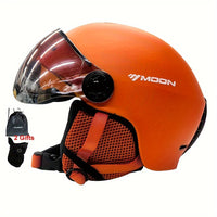 Hochwertiger Skihelm mit abnehmbaren Teilen – sicher und komfortabel für Outdoor-Aktivitäten in Orange