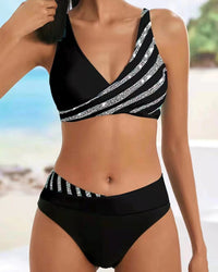 Camilla | Bedruckter Bikini in Warmen Tönen in Schwarz
