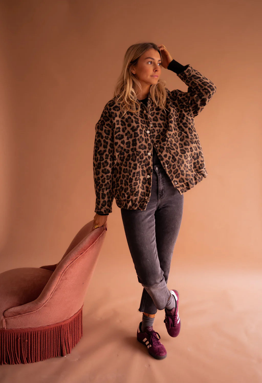 Hanna™ - Leopard bomberjacke aus hochwertigem material