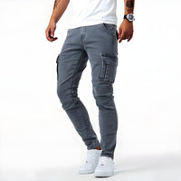 Bequeme Stretch Cargohose Herren in Grau
