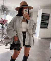 Mara | Oversized Cardigan für jeden Anlass in Grau
