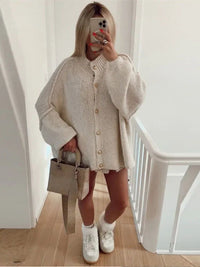 Mara | Oversized Cardigan für jeden Anlass in Weiß-beige