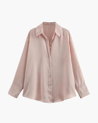 Damen Geknöpft Kragen Bluse in Rosa