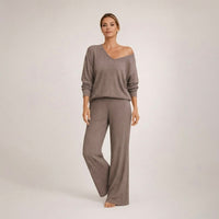 Victoria | Komfortables Strickset in Braun